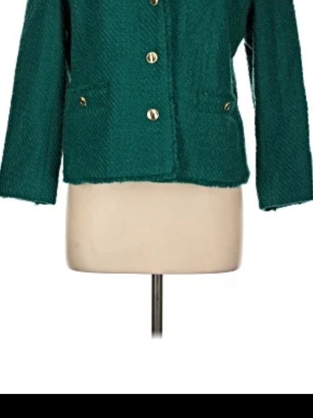 Ann Taylor Teal Bouclé Blazer with Gold Buttons